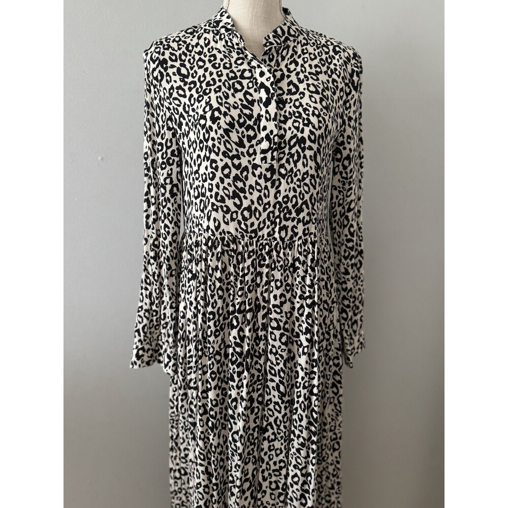 Mare Mare x Anthropologie Lynda Leopard‎ Print Black & White Maxi Dress Size XS